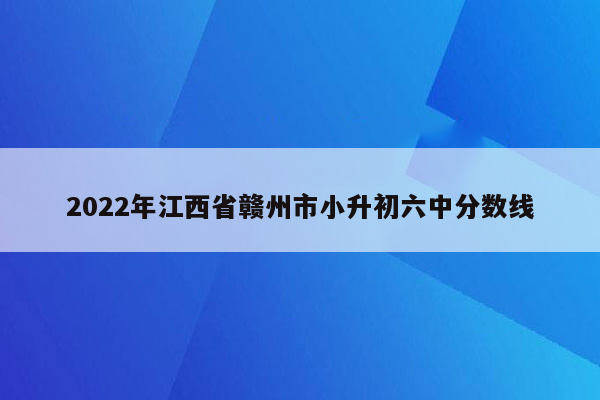 2022年江西省赣州市小升初六中分数线