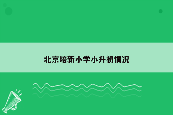 北京培新小学小升初情况