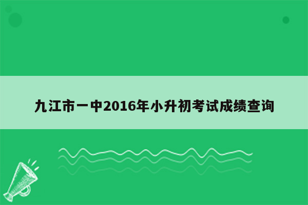 九江市一中2016年小升初考试成绩查询