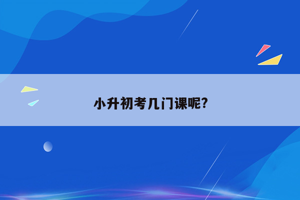 小升初考几门课呢?