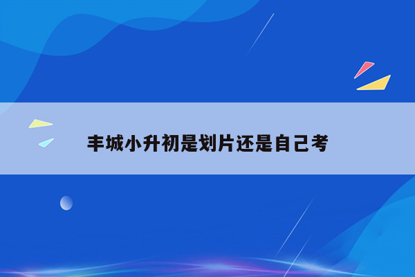 丰城小升初是划片还是自己考