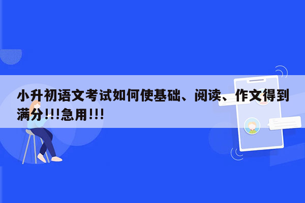 小升初语文考试如何使基础、阅读、作文得到满分!!!急用!!!