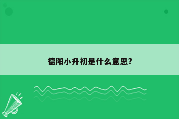 德阳小升初是什么意思?