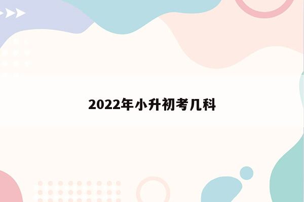 2022年小升初考几科