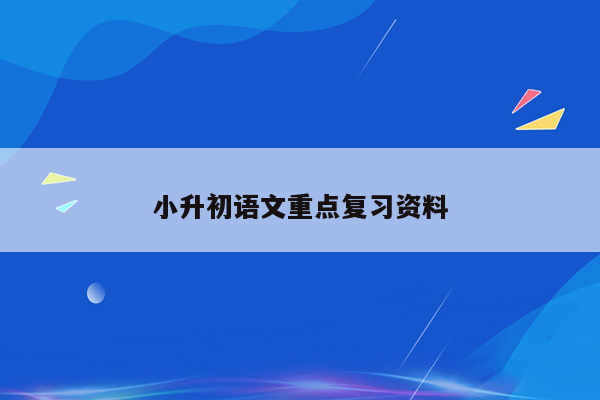 小升初语文重点复习资料