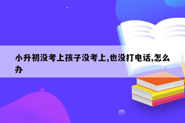 小升初没考上孩子没考上,也没打电话,怎么办