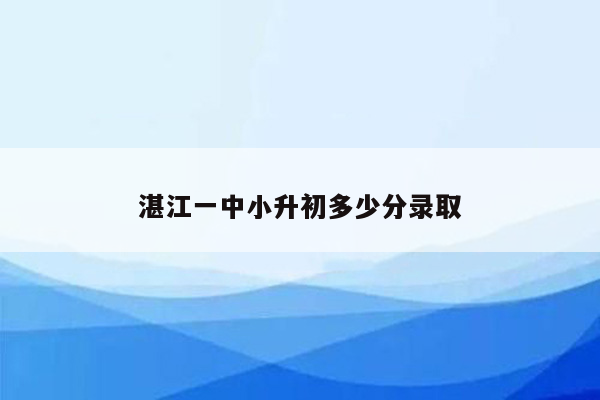 湛江一中小升初多少分录取