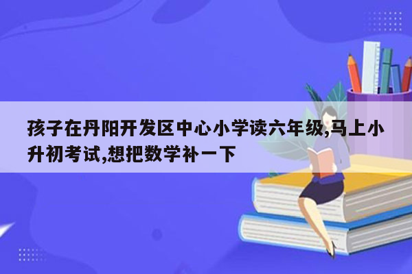 孩子在丹阳开发区中心小学读六年级,马上小升初考试,想把数学补一下