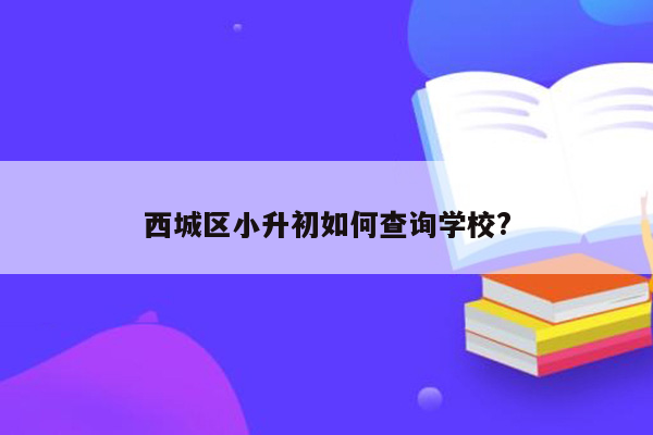 西城区小升初如何查询学校?