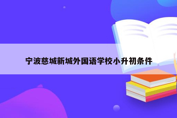 宁波慈城新城外国语学校小升初条件