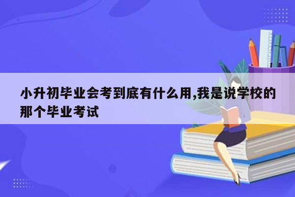 小升初毕业会考到底有什么用,我是说学校的那个毕业考试