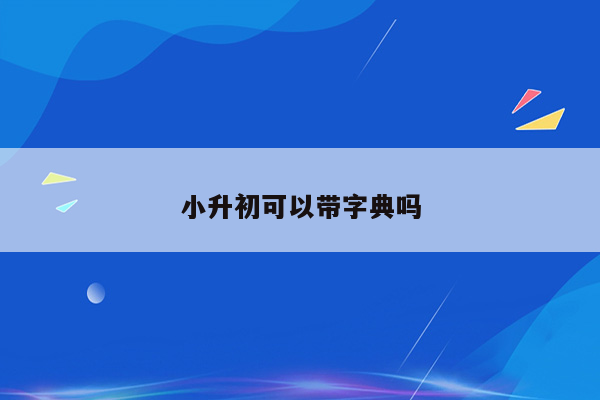 小升初可以带字典吗