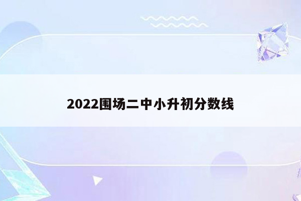 2022围场二中小升初分数线