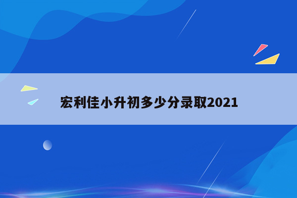 宏利佳小升初多少分录取2021