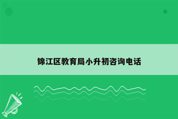 锦江区教育局小升初咨询电话