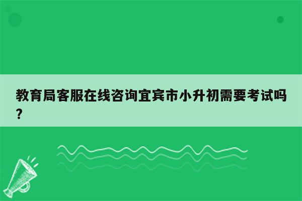 教育局客服在线咨询宜宾市小升初需要考试吗?