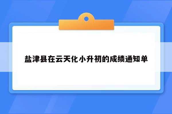 盐津县在云天化小升初的成绩通知单