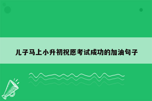 儿子马上小升初祝愿考试成功的加油句子