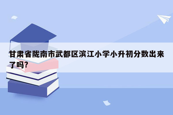 甘肃省陇南市武都区滨江小学小升初分数出来了吗?