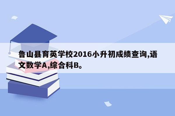 鲁山县育英学校2016小升初成绩查询,语文数学A,综合科B。