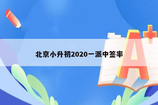 北京小升初2020一派中签率