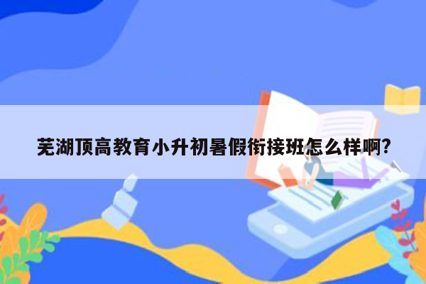 芜湖顶高教育小升初暑假衔接班怎么样啊?