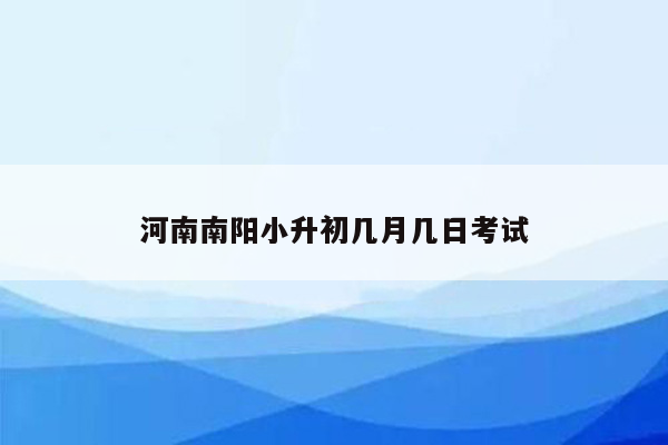 河南南阳小升初几月几日考试