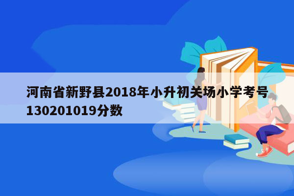 河南省新野县2018年小升初关场小学考号130201019分数