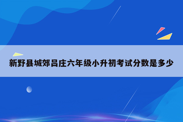 新野县城郊吕庄六年级小升初考试分数是多少