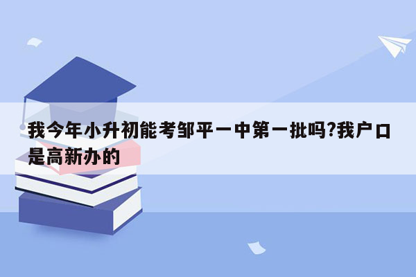 我今年小升初能考邹平一中第一批吗?我户口是高新办的