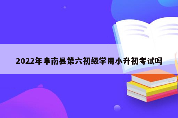 2022年阜南县第六初级学用小升初考试吗