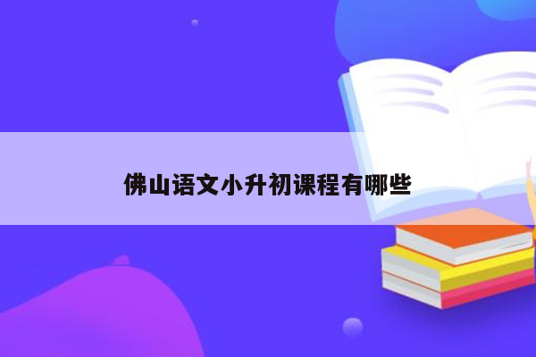 佛山语文小升初课程有哪些