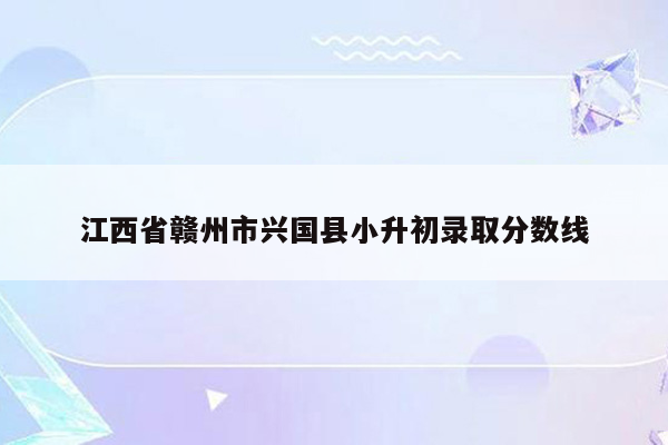 江西省赣州市兴国县小升初录取分数线