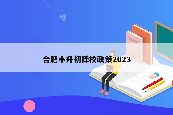 合肥小升初择校政策2023