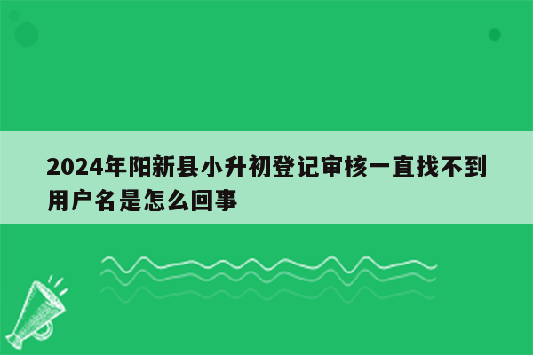 2024年阳新县小升初登记审核一直找不到用户名是怎么回事