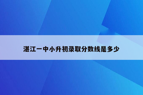 湛江一中小升初录取分数线是多少