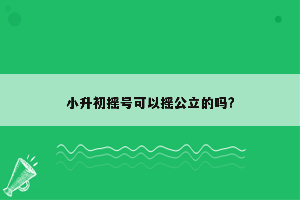 小升初摇号可以摇公立的吗?