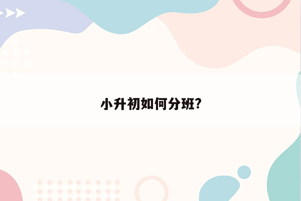 小升初如何分班?