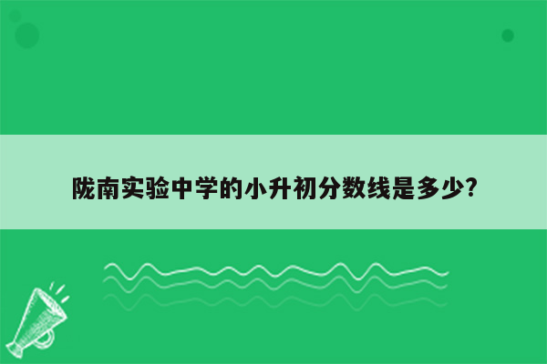 陇南实验中学的小升初分数线是多少?