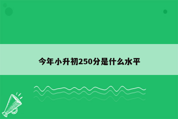 今年小升初250分是什么水平