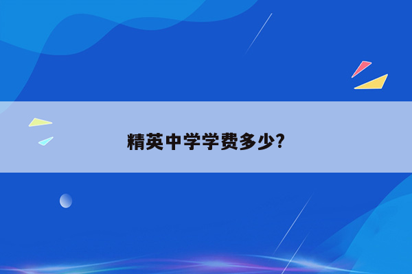 精英中学学费多少?