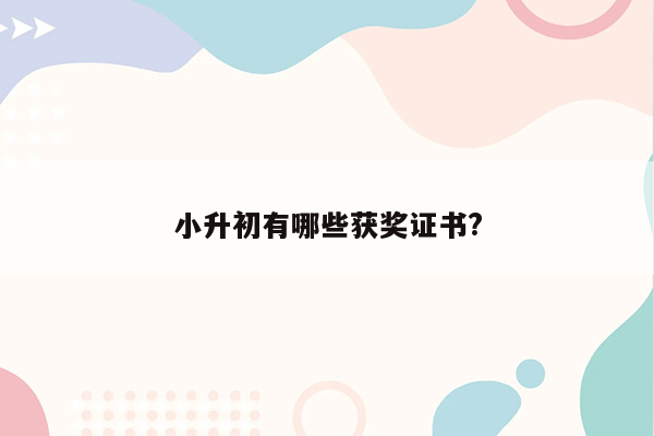 小升初有哪些获奖证书?