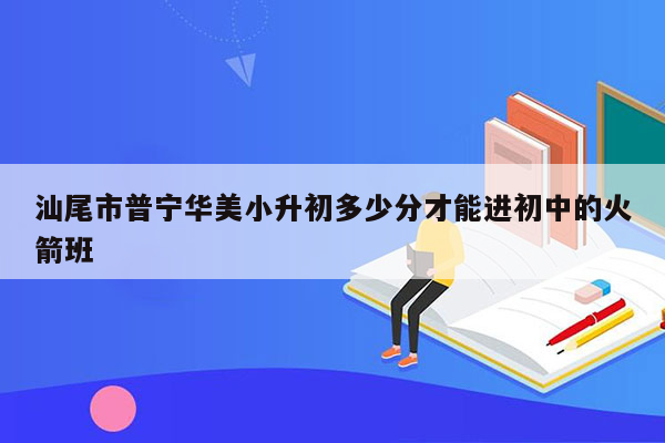 汕尾市普宁华美小升初多少分才能进初中的火箭班