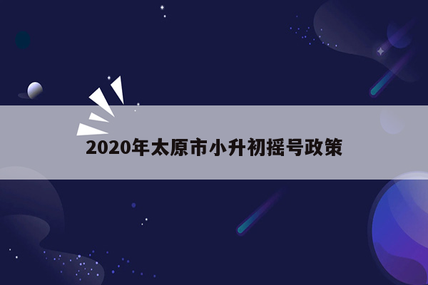 2020年太原市小升初摇号政策