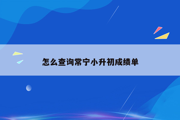 怎么查询常宁小升初成绩单