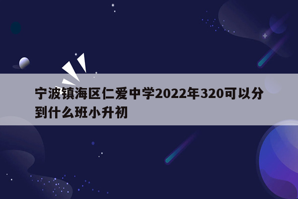 宁波镇海区仁爱中学2022年320可以分到什么班小升初