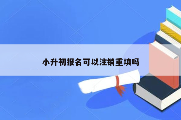 小升初报名可以注销重填吗