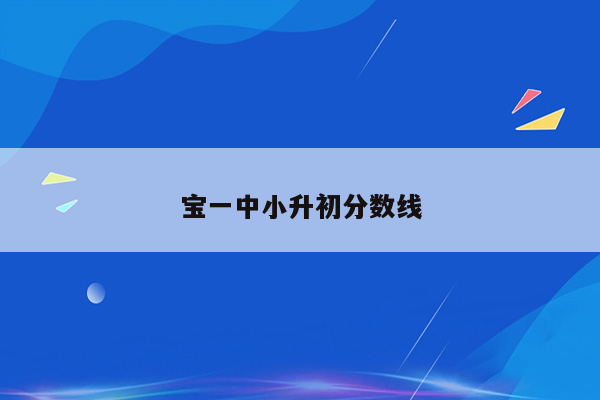 宝一中小升初分数线