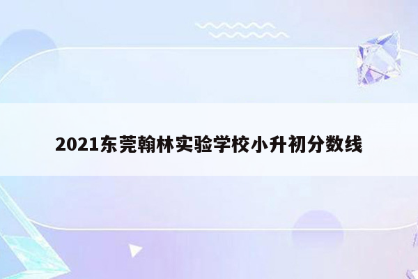 2021东莞翰林实验学校小升初分数线