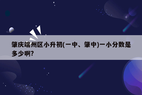 肇庆端州区小升初(一中、肇中)一小分数是多少啊?